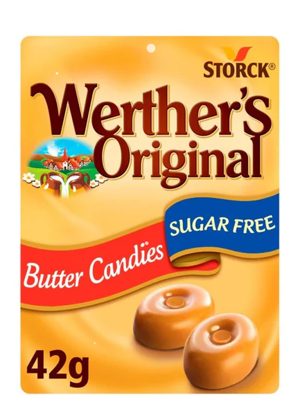 Werthers Original Butter Candies Sugar Free Flip Top Box 42g