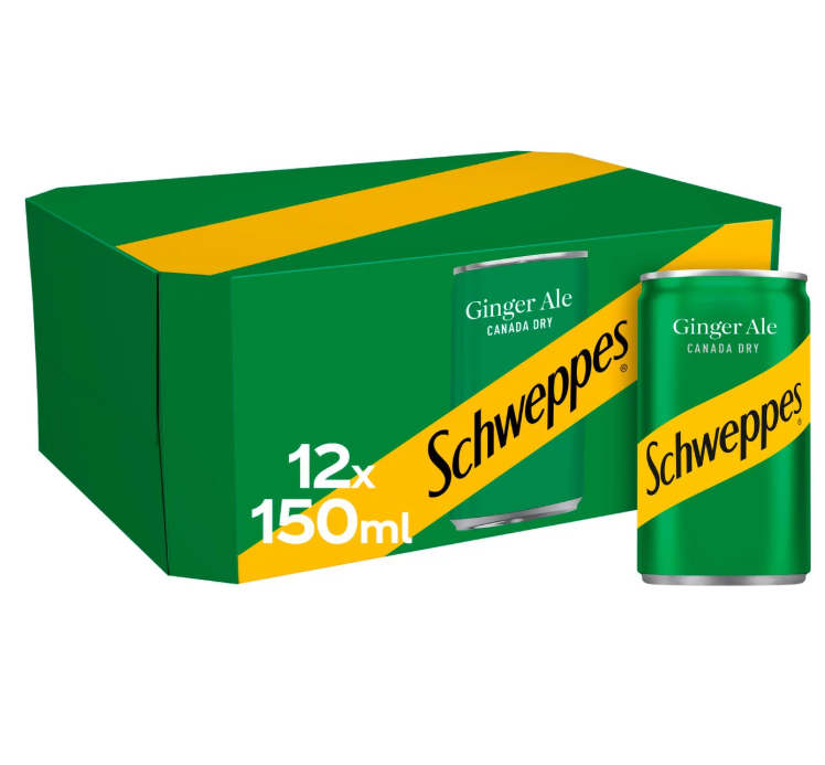 Schweppes Canada Dry Ginger Ales 12 x 150ml.