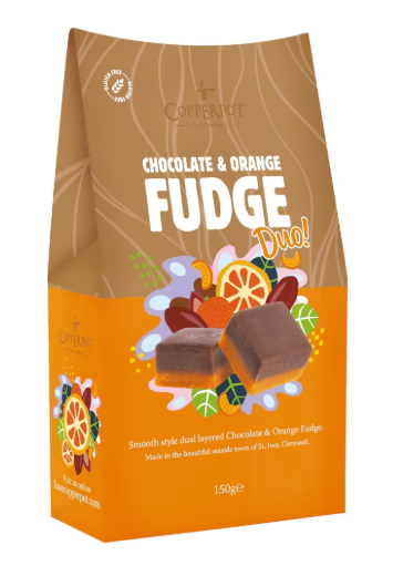 +Copperpot Chocolate Orange Duo Fudge Box 150g