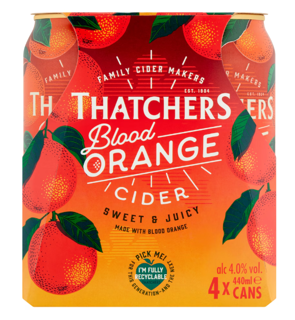 Thatchers Blood Orange 440ml x 4 PMP £6.79
