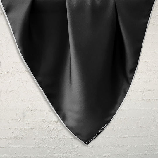 LV Scarf, Shoestring Border, Black/White 90x90cm