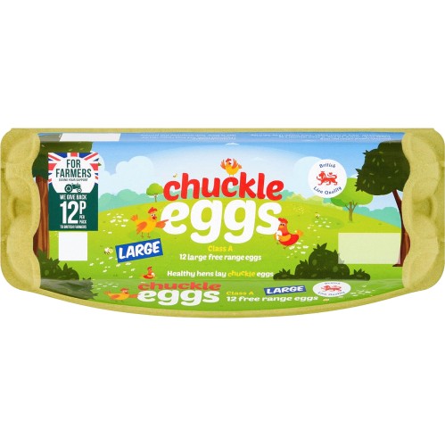 Chuckle Large Free Range Eggs For Farmers 12pk