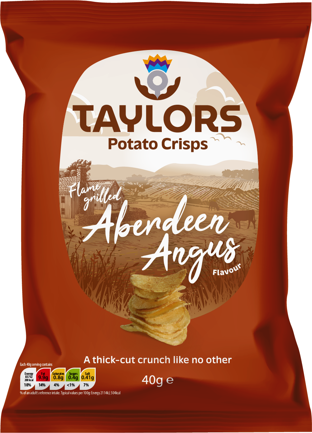 Taylors Flamegrilled Aberdeen Angus Flavour Potato Crisps 150g