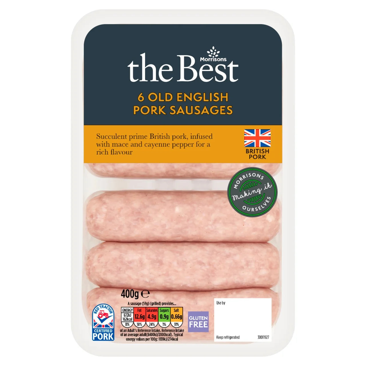 Morrisons The Best 6 Old English Pork Sausages 400g