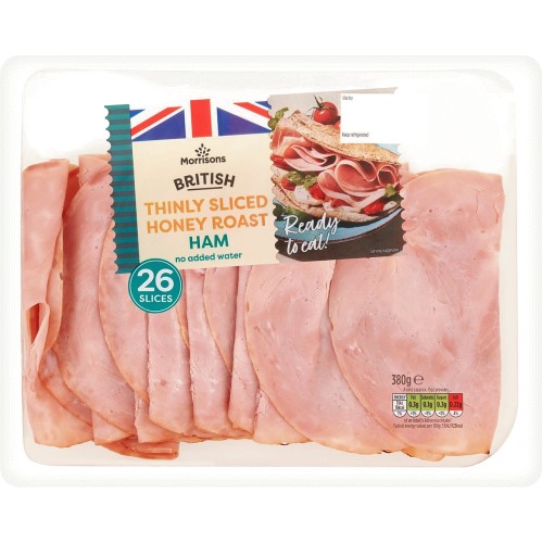Morrisons British Thinly Sliced Honey Roast Ham 380g