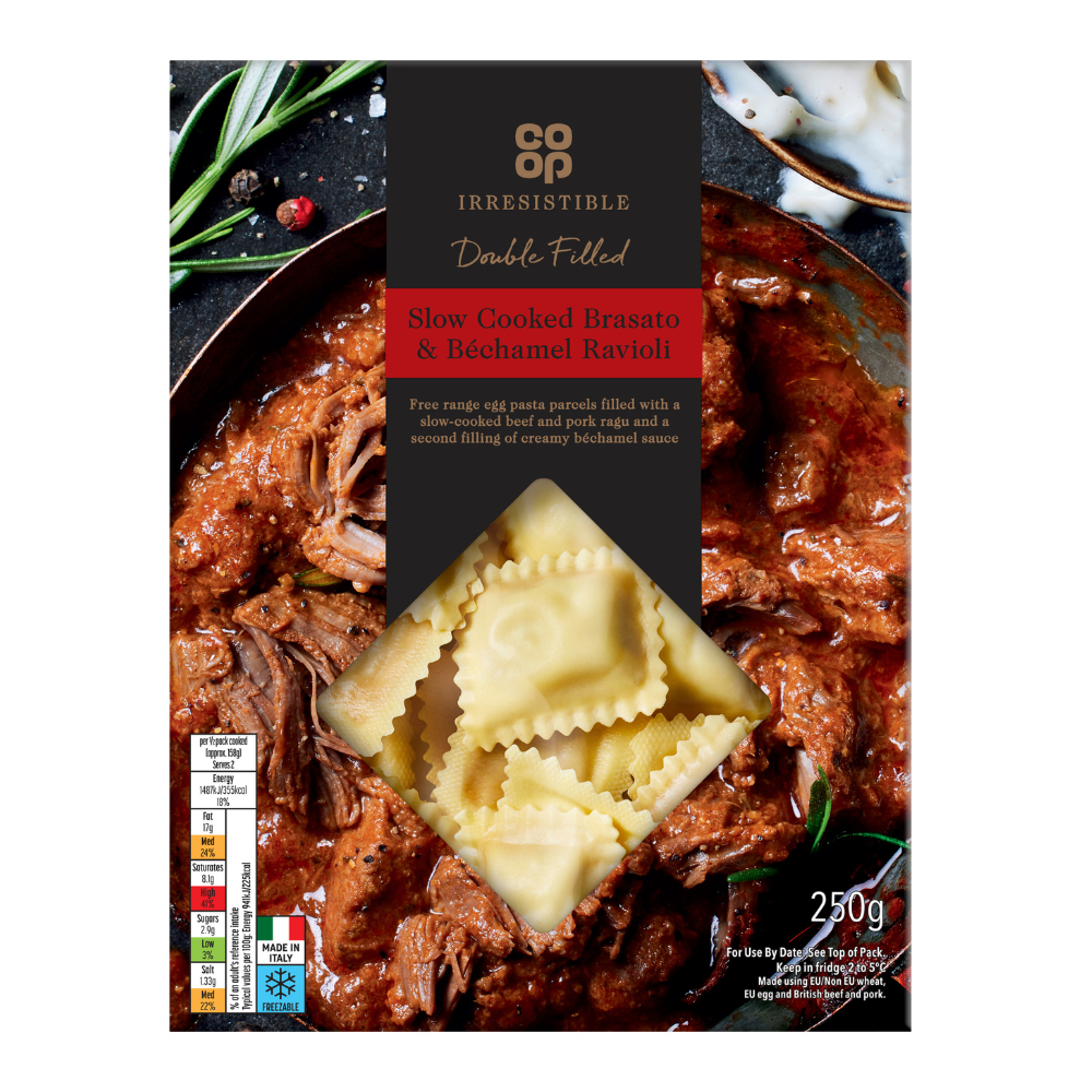 CO OP Irresistible Beef & Bechamel Ravioli 250g