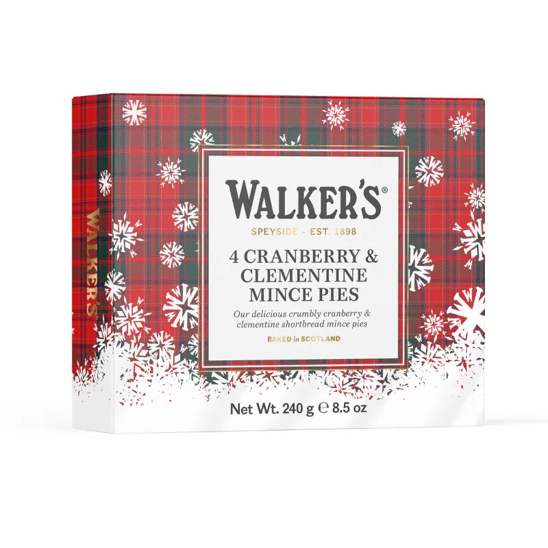 Walkers Cranberry & Clementine Mince Pies, 4pk