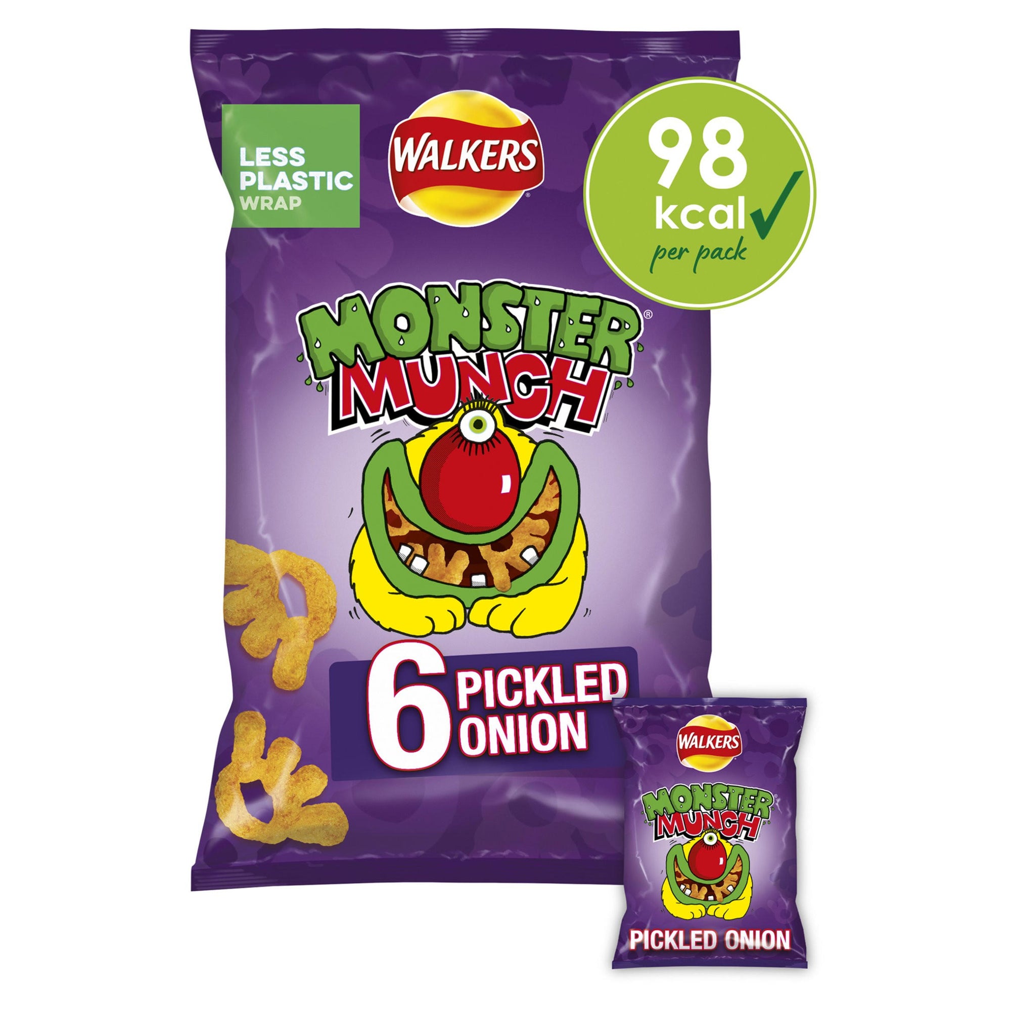 Walkers Monster Munch Pickled Onion 6 x 20g