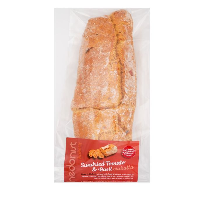 Hedonist Bakery Sundried Tomato & Basil Ciabatta