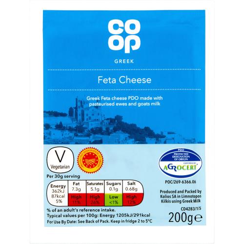 Co Op Greek Feta Cheese 200g