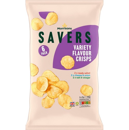 Morrisons Savers Crisps Variety 6 x 25g