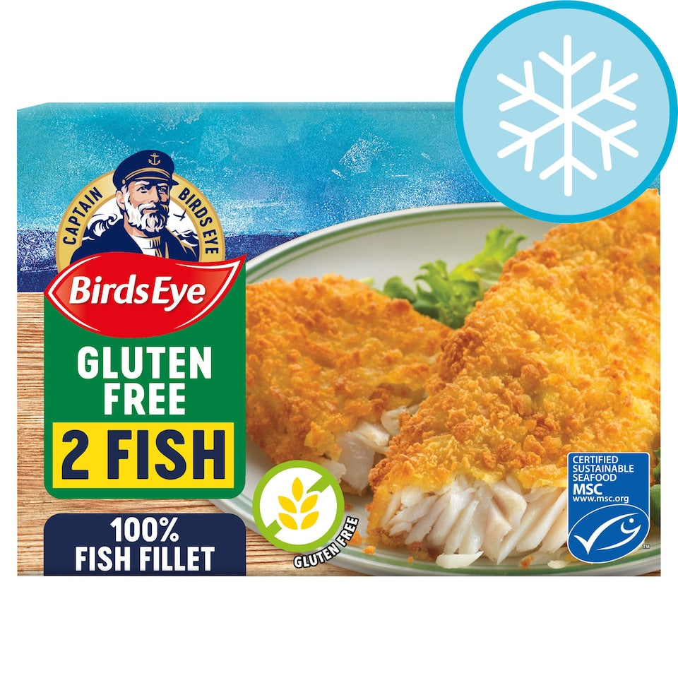 Birds Eye 2 Gluten Free Fish Fillets In Breadcrumbs 250g