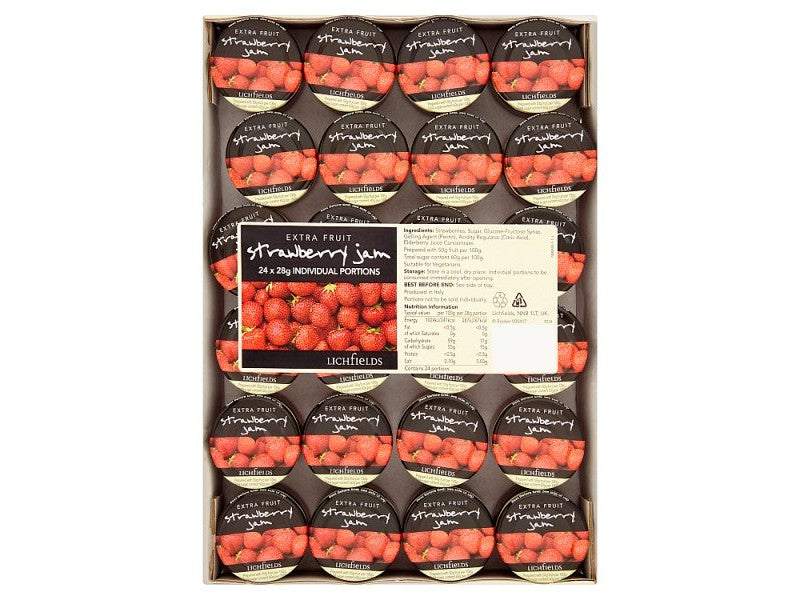 Lichfields Extra Fruit Strawberry Jam 24 x 28g