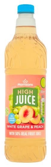 Morrisons No Added Sugar High Juice White Grape And Peach 1L