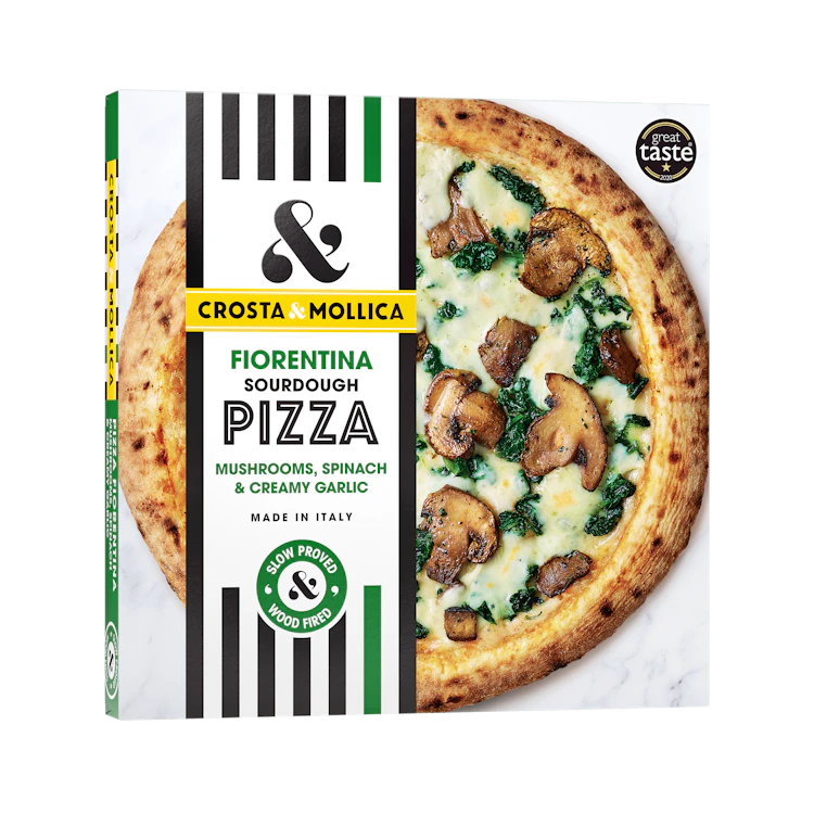 Crosta & Mollica Fiorentina Sourdough Pizza Mushroom, Spinach & Garlic 2pack