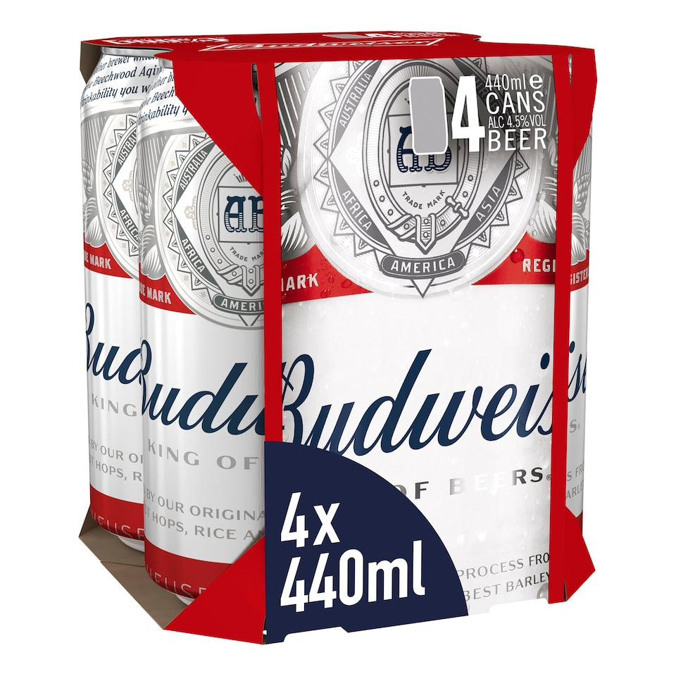 Budweiser Beer 4 x 440ml 4.5%