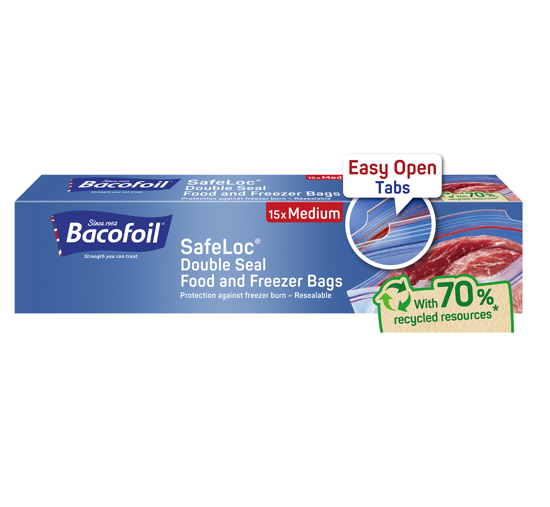 Bacofoil Safeloc Double Seal Freezer Bag 1Ltr 20pk