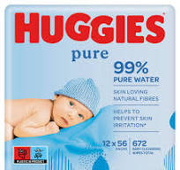 Huggies Babywipes Pure 12 x 56