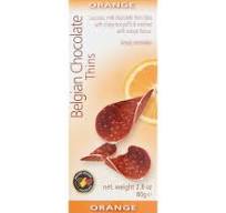 Belgian Milk Choc Orange Thins 80g