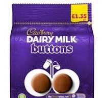 Cadburys Dairy Milk Buttons Bag 85g PMP1.35 *