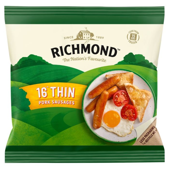 Richmond 16 Thin Pork Sausages 444g (12 Pack)