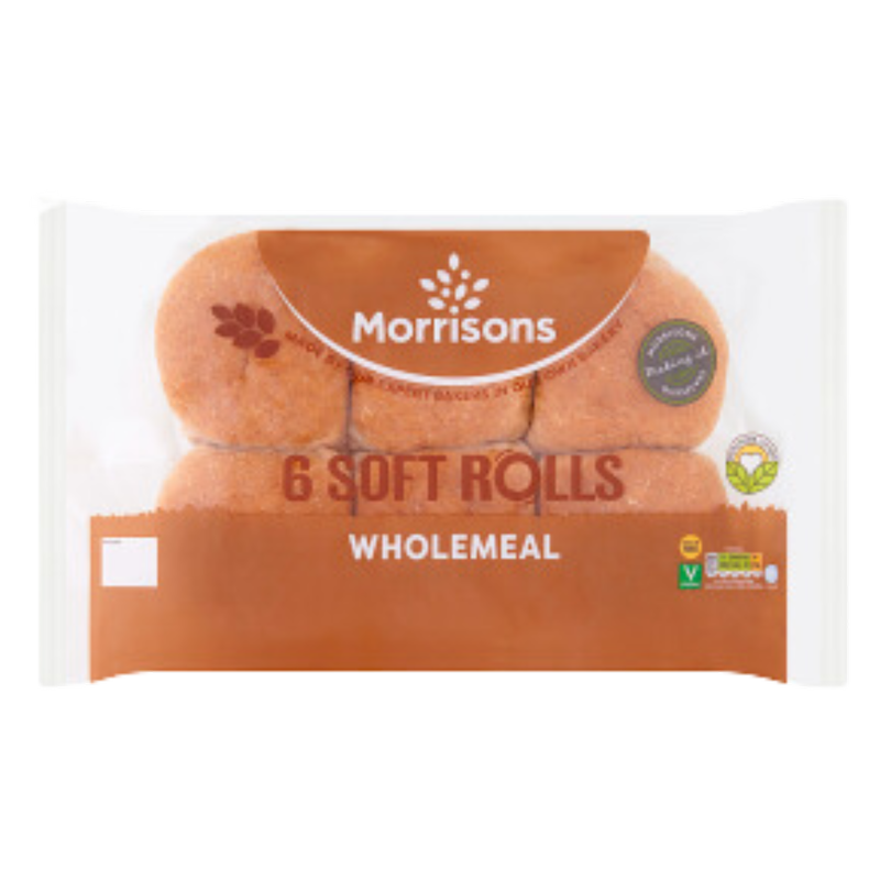 Morrisons Soft Wholemeal Rolls 6pk