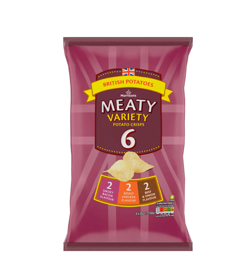 Morrisons Meaty Crisps 25g x 6pk