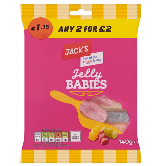 Jack's Jelly Babies 140g PMP1.15 2F2