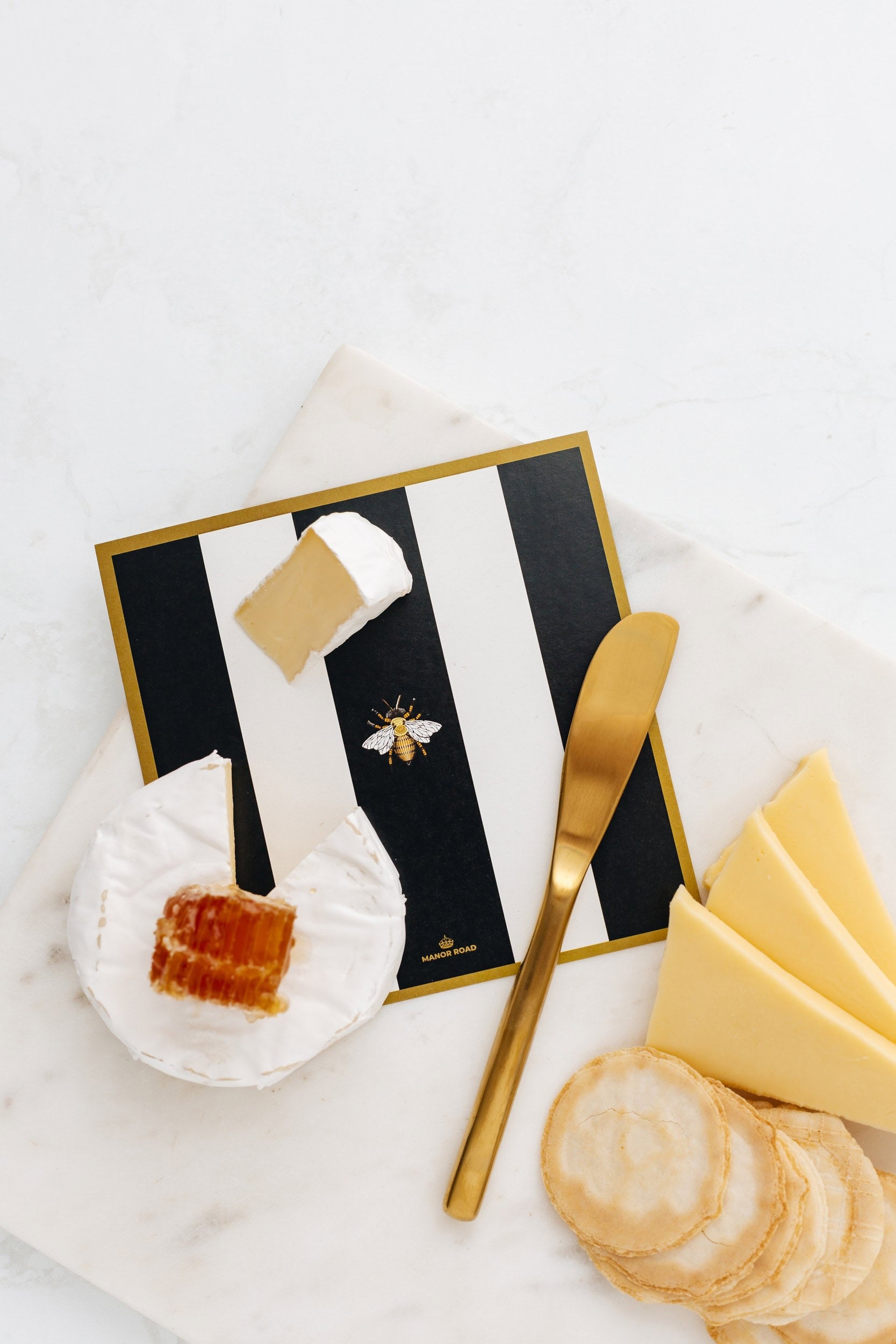 Cheese Board Presentation Cards Striped Bee 8pk