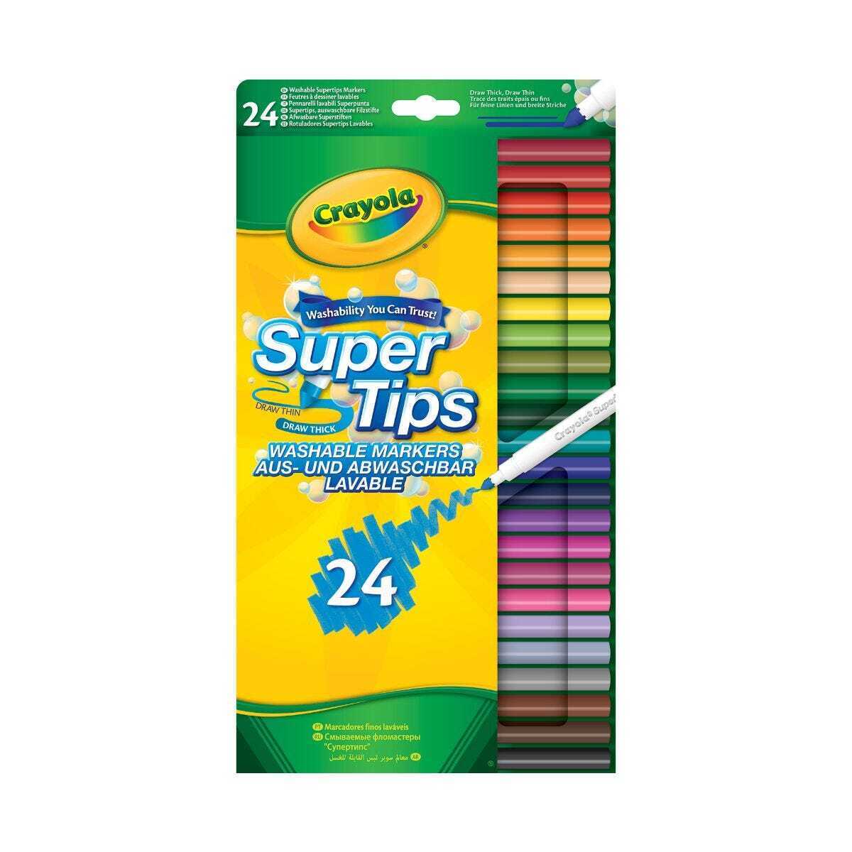 CRAYOLA Super Tip Colouring Pens, pk 24