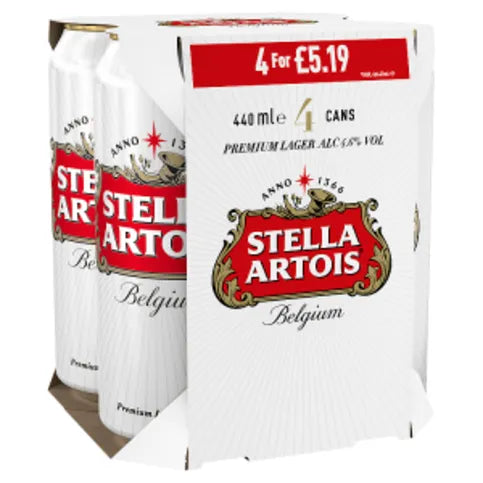 Stella Artois 440ml x 4 PMP £5.99