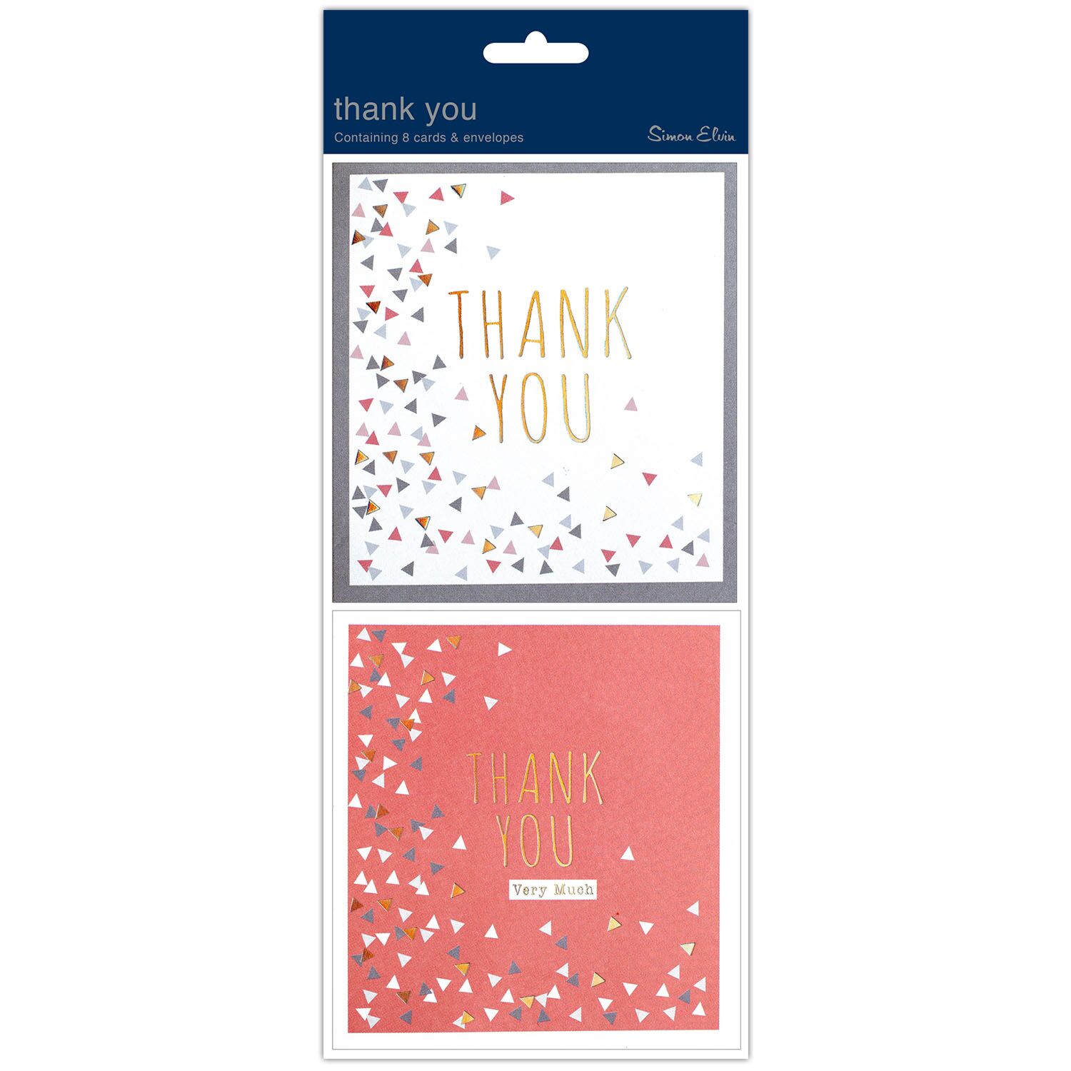 Simon Elvin Thank You Cards Twin Pack Triangles