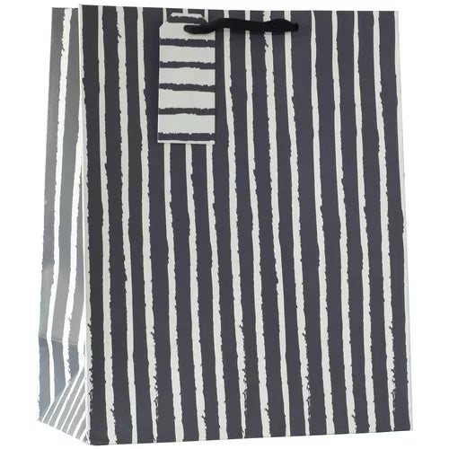Gift Bag Large Navy Stripes