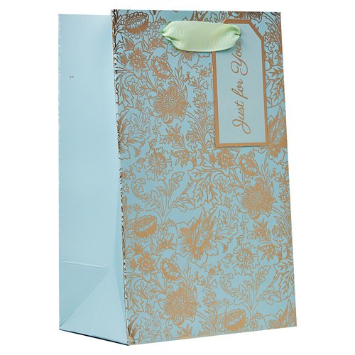 Gift Bag Small Gold Embossed Blooms