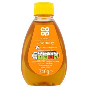 Co Op Squeezy Clear Honey 340g