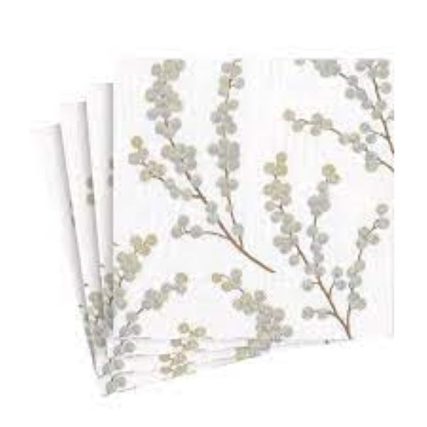 Caspari Berry Branches W&G Lunch Napkins 20pk