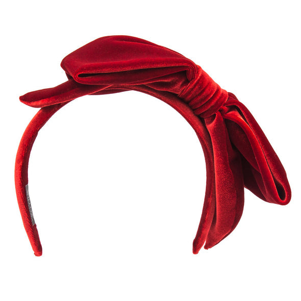 Alexandra Red Velvet Bow Band