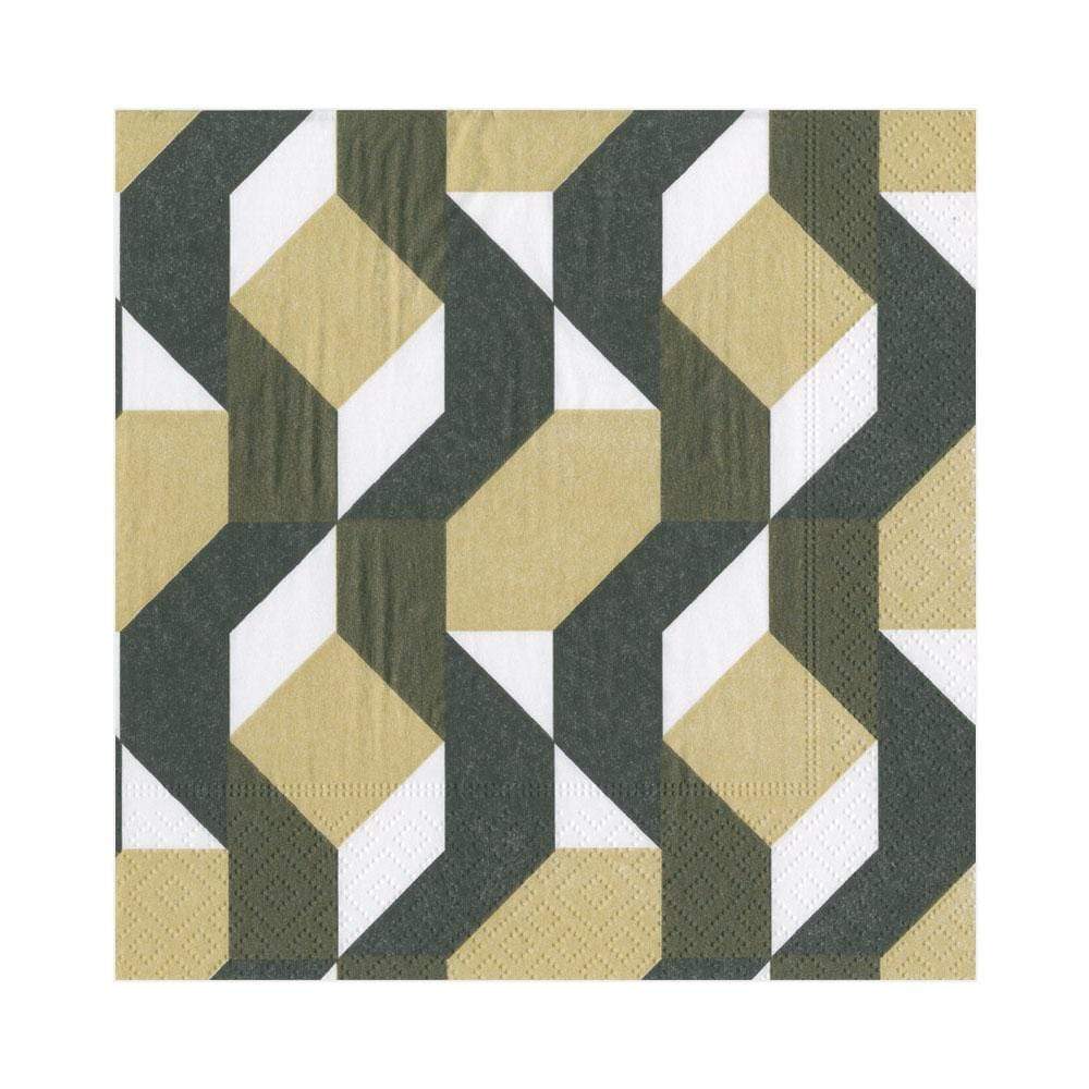 Caspari Color Theory Paper Lunch Napkins in Black 20pk
