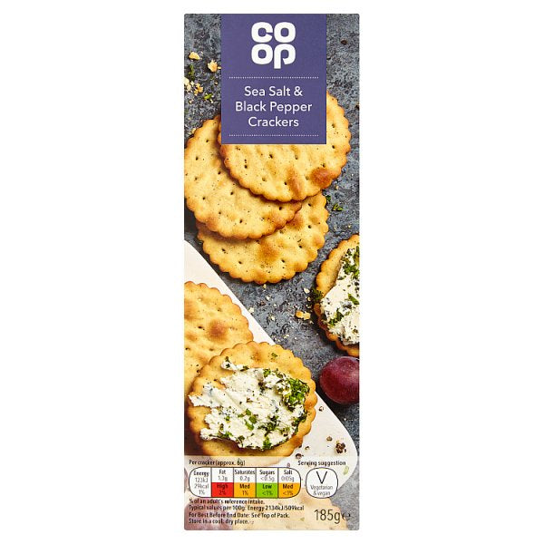 Co Op Cracker Sea Salt & Black Pepper Cracker 185g