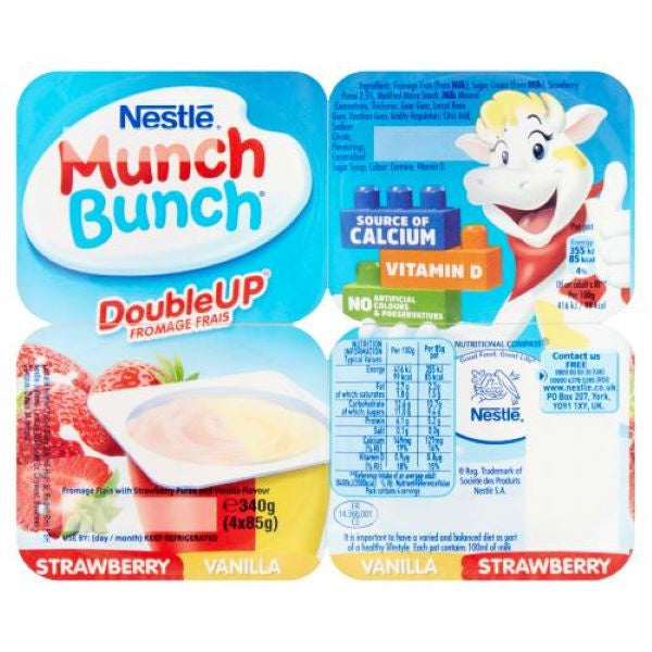 Munch Bunch Mega Double Up Strawberry & Vanilla x 4