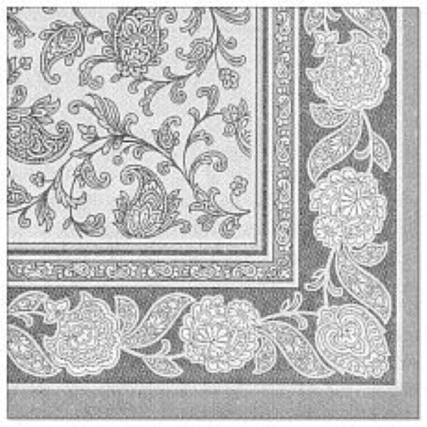 Papstar 40cm Napkins Royal Ornaments Grey x 20