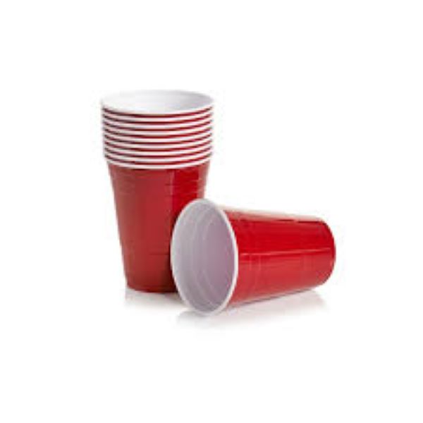 10 Drinking cups 12 cm Red/White