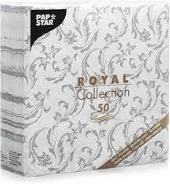 Papstar 40cm Napkins Royal Damascato Grey x 50