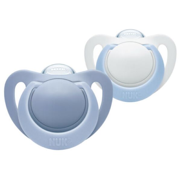 NUK Genius Silicone Soother Blue 6-18m 2pk