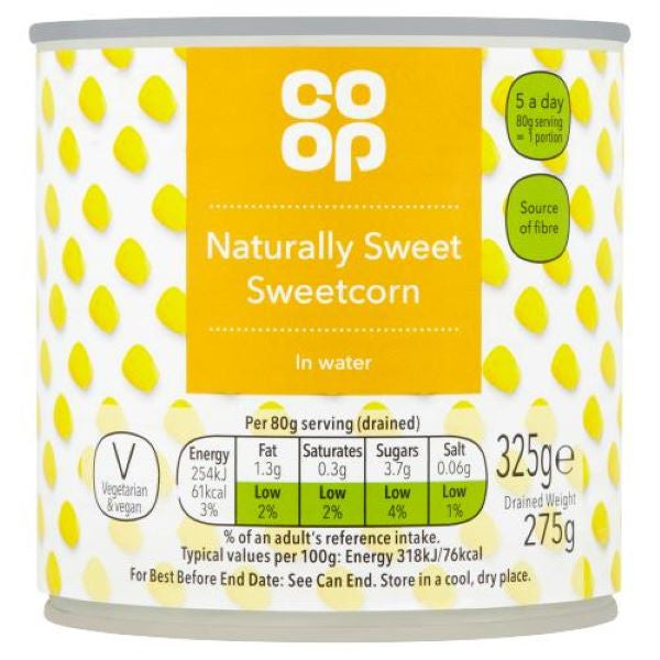 Co Op Sweetcorn 325g