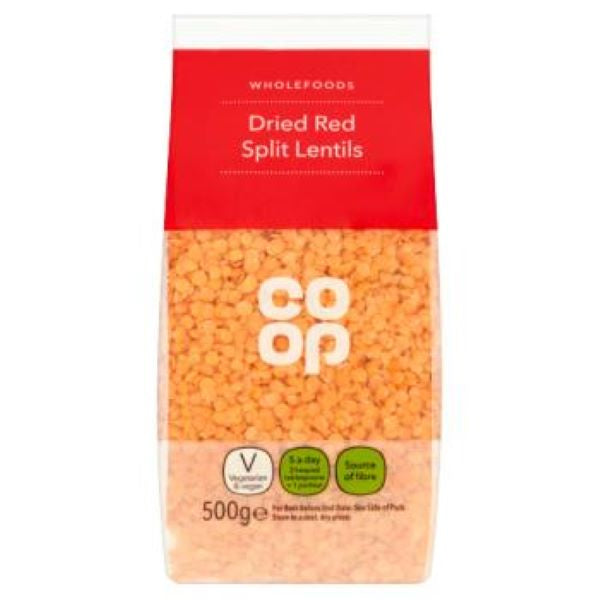 Co Op Dried Red Split Lentils 500G