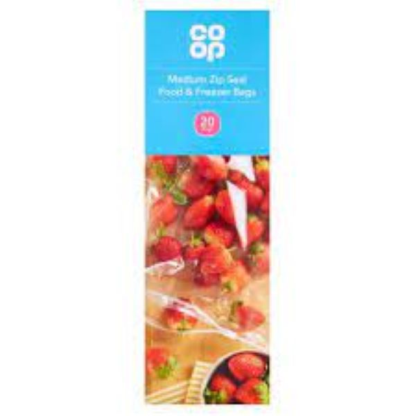 Co Op Medium Food & Freezer Sealable Bags 20PK