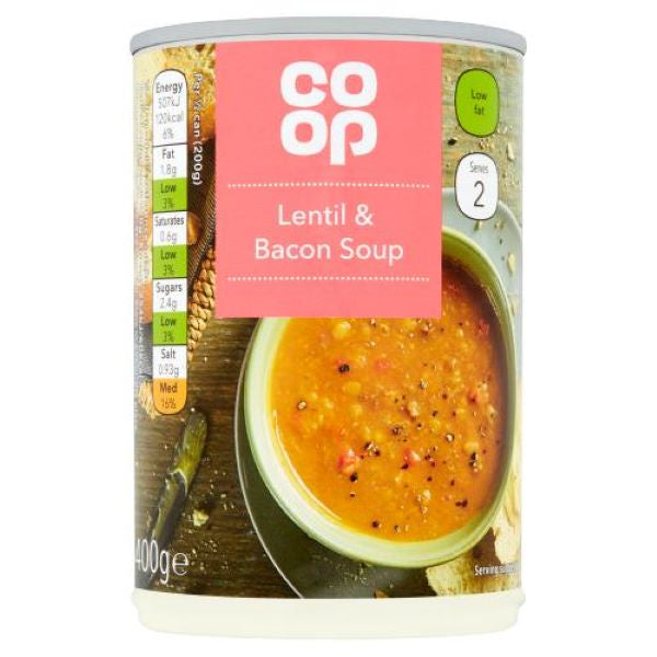 Co Op Lentil & Bacon Soup 400G