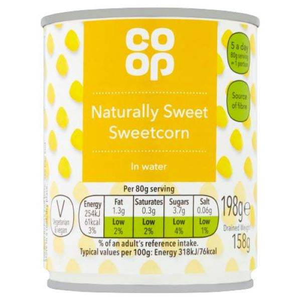 Co op Sweetcorn 198g