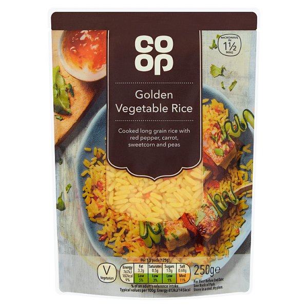 BULK Co Op Golden Veg Rice Pouch 250g x6